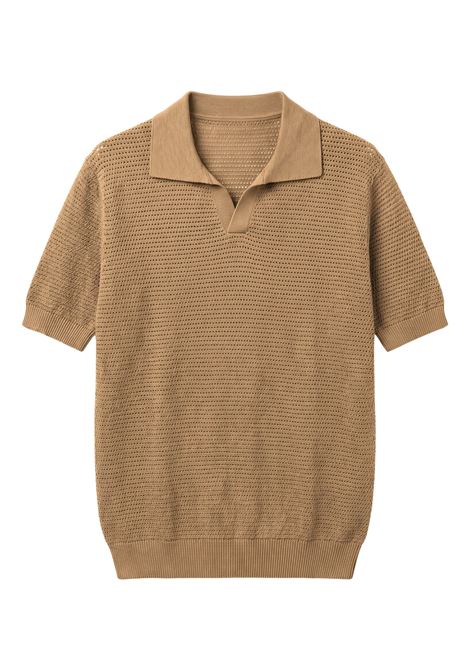 Polo in maglia traforata Tagliatore tortora in cotone TAGLIATORE | Polo | FINLAY PWE26-02727